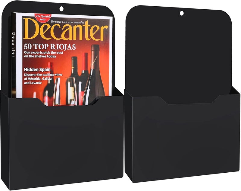 COMFYROOM Magnetic File Holder, 2 Pack Magnetic Paper Holder for Refrigerator, File Cabinets and Fridge, Magnetic Pocket Wall Hanging File Organizer, Magnetic File Folder Case for Mail Letter Notebook Planners - Image 1